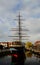 Historical Sailing Ship on the Canal Hauptkanal in the Town Papenburg, Lower Saxony