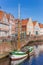 Historical sailing ship in the old harbor of Stade