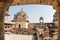 Historical scene with towers and arches of ancient structure of Jahangir Mahal fortress