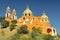 The historical Shrine of Our Lady of Remedies sit on the Pyramid in Cholula, Mexico