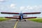 Historical single engine airplane Antonov AN2, front view