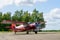 Historical single engine airplane Antonov AN2, starting the engine