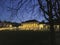 Historical spa house with famous gas lanterns of Baden-Baden night