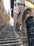 Historical Stairs with streetlights and windows in Old Jaffa city , Israel