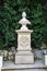 Historical stone bust on a pedestal