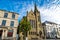 Historical street in Caernarfon in Wales