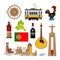 Historical symbols of Portugal Lissabon. Vector icon set in flat style