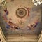 Historical theatre in Montelupone town, Marche region, Italy. Amusement, colours, frescoes and art