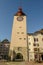 Historical tower at the town of Bremgarten on Switzerland