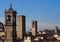 Historical towers of Bergamo, Lombardy, Italy.