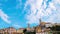 The historical town of Cervo, Liguria, Italy, perched on the hills in front of the Ligurian Sea. Scenic motion clouds time lapse.