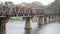 Historical train at bridge over kwai river death railway