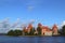 Historical Trakai Castle in Lithuania under the beautiful cloudy sky