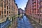 Historical warehouses in Speicherstadt district in Haburg, Germany