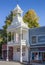 Historical white wooden firehouse of Nevada City