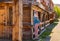 Historical wooden street  in Reed Point, Montana, USA