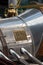History of the automobile. Antique car in close-up. Vintage chrome detail
