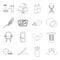 History, fishery, fitness and other web icon in outline style. hairdresser, cooking, traveling icons in set collection.