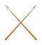 History lance tool two crossed ancient spears flat vector illustration.