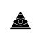 History, pyramid, eye icon. Simple glyph, flat  of history icons for ui and ux, website or mobile application