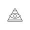 History, pyramid, eye icon. Simple thin line, outline  of History icons for UI and UX, website or mobile application