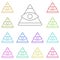 History, pyramid, eye multi color icon. Simple thin line, outline  of History icons for UI and UX, website or mobile