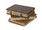 History - Three Old frayed books isolated