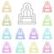 History, throne multi color icon. Simple thin line, outline  of History icons for UI and UX, website or mobile application