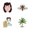 History, trade and other web icon in cartoon style.insects, journey icons in set collection.