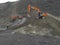 hitachi excavator at a construction site