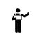 hitchhiker holding signboard with thumb up icon