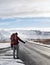 Hitchhiking backpacker in iceland