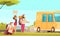 Hitchhiking Cartoon Background