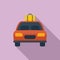 Hitchhiking family car icon, flat style