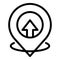 Hitchhiking gps pin icon, outline style