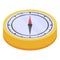 Hitchhiking hand compass icon, isometric style