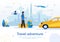 Hitchhiking Travel Adventure Flat Vector Ad Banner