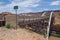 Hite crossing steel bridge across canyon of Colorado River in Utah, USA. Classic arch of a bridge in the American desert