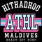 Hithadhoo Beach of Maldives Island Athletic Ready set run College Varsity Style. Spring Summer
