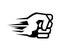 Hitting fist monochrome vector icon