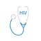 HIV Human Immunodeficiency Virus acronym and stethoscope icon