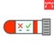 HIV test tube color line icon, aids and hiv, vial for analysis sign vector graphics, editable stroke filled outline icon