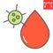 HIV virus color line icon, aids and coronavirus, covid-19 sign vector graphics, editable stroke filled outline icon, eps