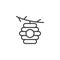 Hive on branch outline icon