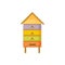 Hive. Wooden multicolored beehive. A large house for bees made of wood. Vector illustration isolated on a white