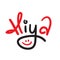 Hiya - simple inspire and motivational quote. Handwritten greeting phrase. Slang.