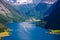 The Hjorundfjord and the Sunnmore Alps near Trandal, More og Romsdal, Norway