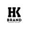 HK letter monogram strong and bold logo