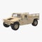 HMMWV Military Hummer on white. 3D illustration