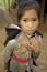 Hmong girl with brother, Laos